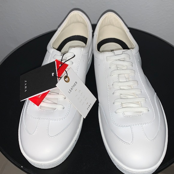 BNWT- Zara white leather platform shoes